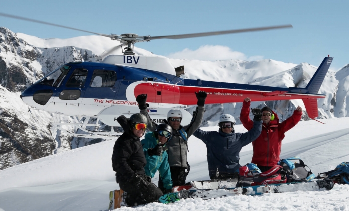 Harris Mountains Heli ski Group Powder Day