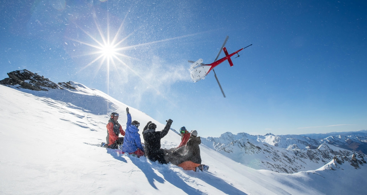 Harris Mountains Heli ski Group Heli Drop Off